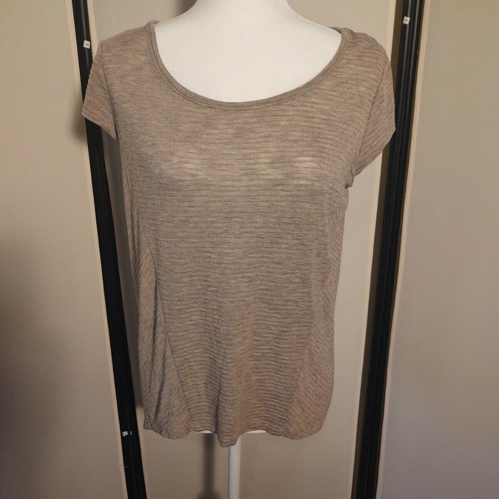 Mossimo Tan Heather Striped Top - Sz. M